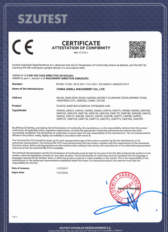 China Gwell Machinery Co., Ltd kwaliteitscontrole 0