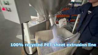 Extrusie van PET-platen 100% gerecycled materiaal