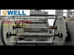 Wow! 1500kg/h capaciteit PET Plastic Sheet Extruder Lijn met volledig automatische wikkeling eenheid