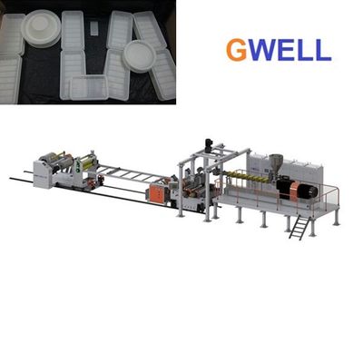 kopen PLA-het Blad die tot Machine PLA Thermoforming maken de Uitdrijvingslijn van het Drie Laagblad kan worden aangepast online manufacture